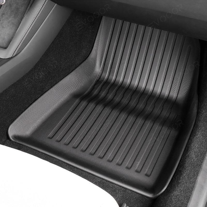Model 3 Floor Mats All Weather Double Layer Flocking TPE For Tesla(2017-2023)