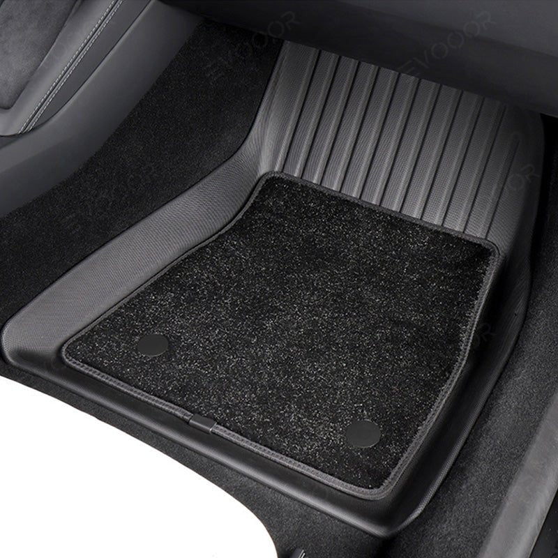 Model 3 Floor Mats All Weather Double Layer Flocking TPE For Tesla(2017-2023)