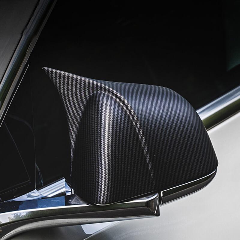 Model 3 GT Style Carbon Fiber Mirror Caps (Carbon Fiber Pattern ABS) (1 pair) for Tesla(2017+)