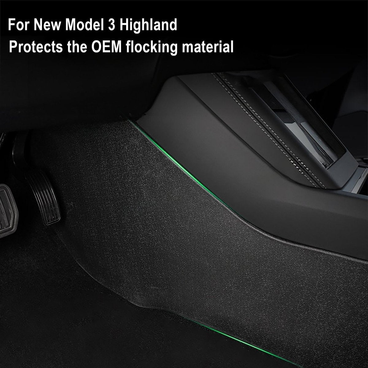 Model 3 Highland 2024+ Center Console Side Anti-Kick Mats Dust Resistant Protector Cover for Tesla