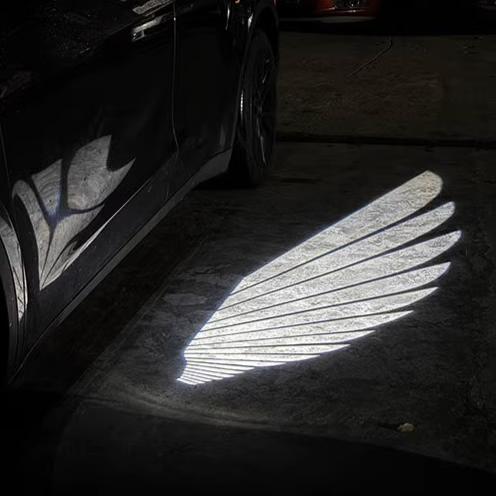 Angel Wings Rearview Mirror Welcome Light for Model 3 Highland & Model Y Juniper | Miroken