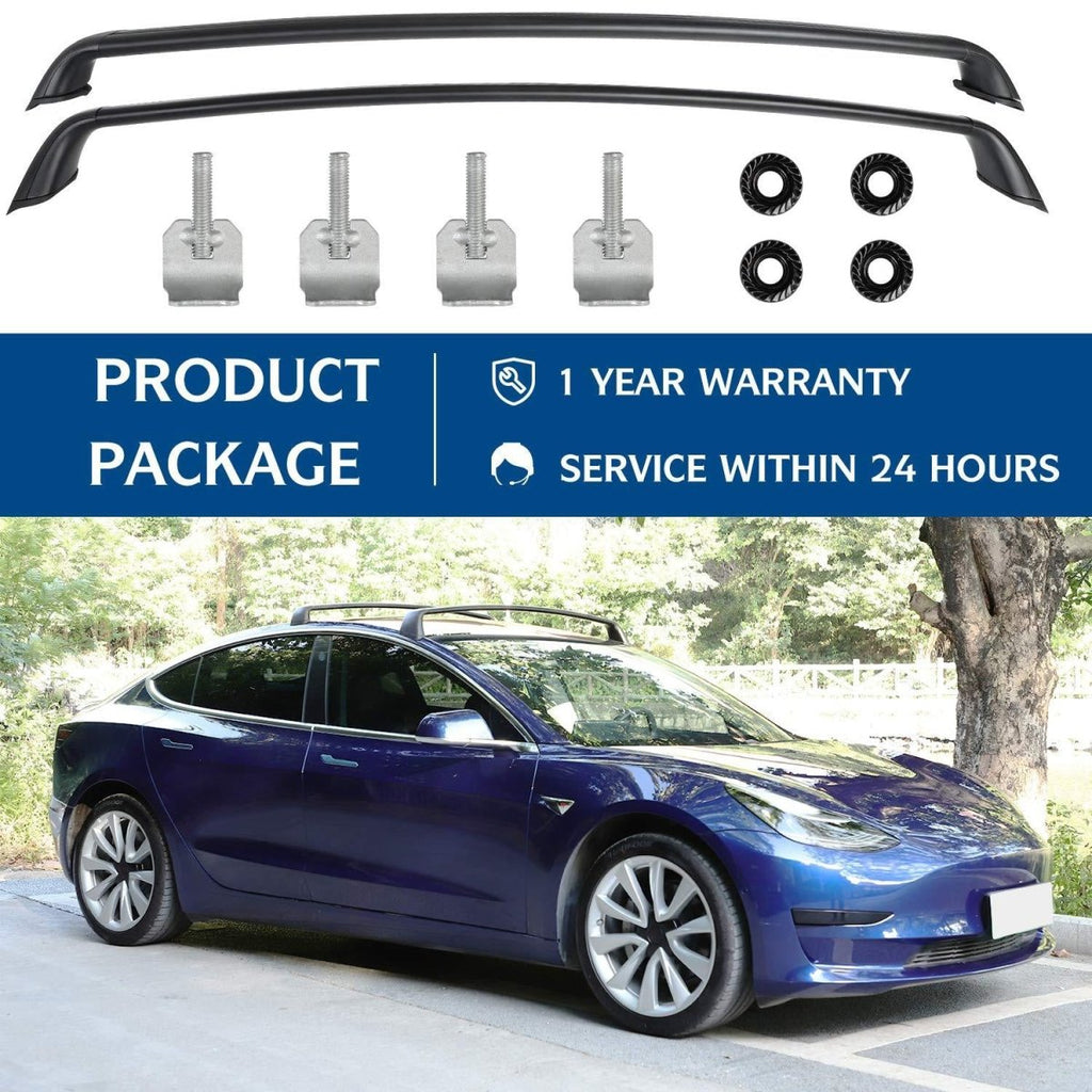 Model 3 & Model Y Aluminum Roof Rack Cargo Cross Bars (Set of 2) for Tesla (2017+)