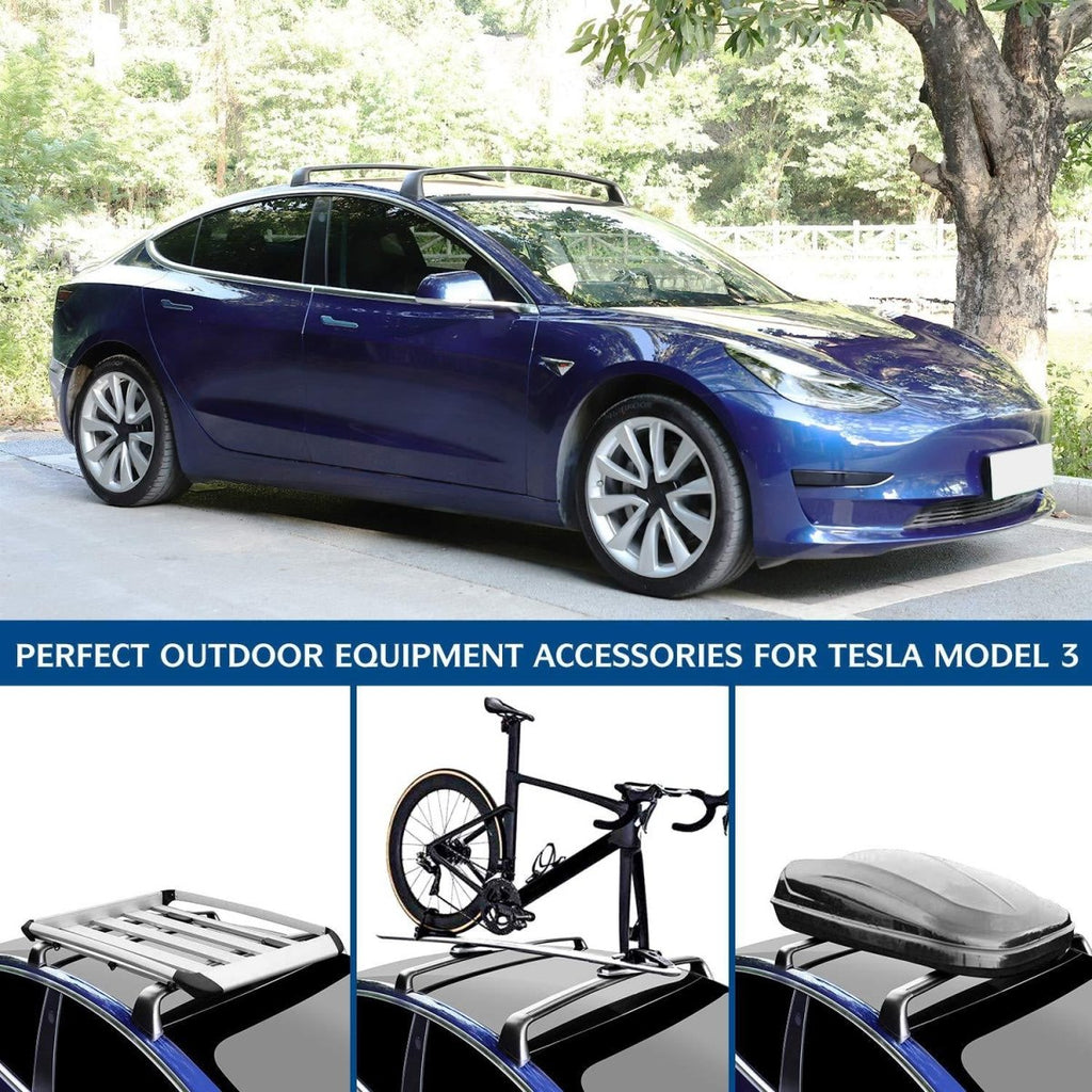 Model 3 & Model Y Aluminum Roof Rack Cargo Cross Bars (Set of 2) for Tesla (2017+)