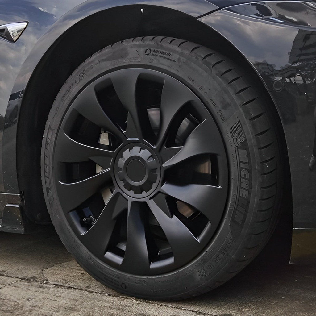 Model 3 Performance Style Wheel Hub Caps - 18" Uberturbine Style Wheel Hubcap (4 Pcs) for Tesla