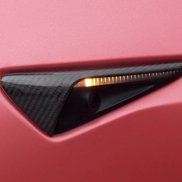 Side Camera Turn Signal Cover for Model 3/S/Y/X - Carbon Fiber Exterior Mods
