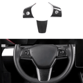 Model 3/Y Carbon Fiber Steering Wheel Trim (Carbon Fiber Pattern ABS) for Tesla(2017-2023)