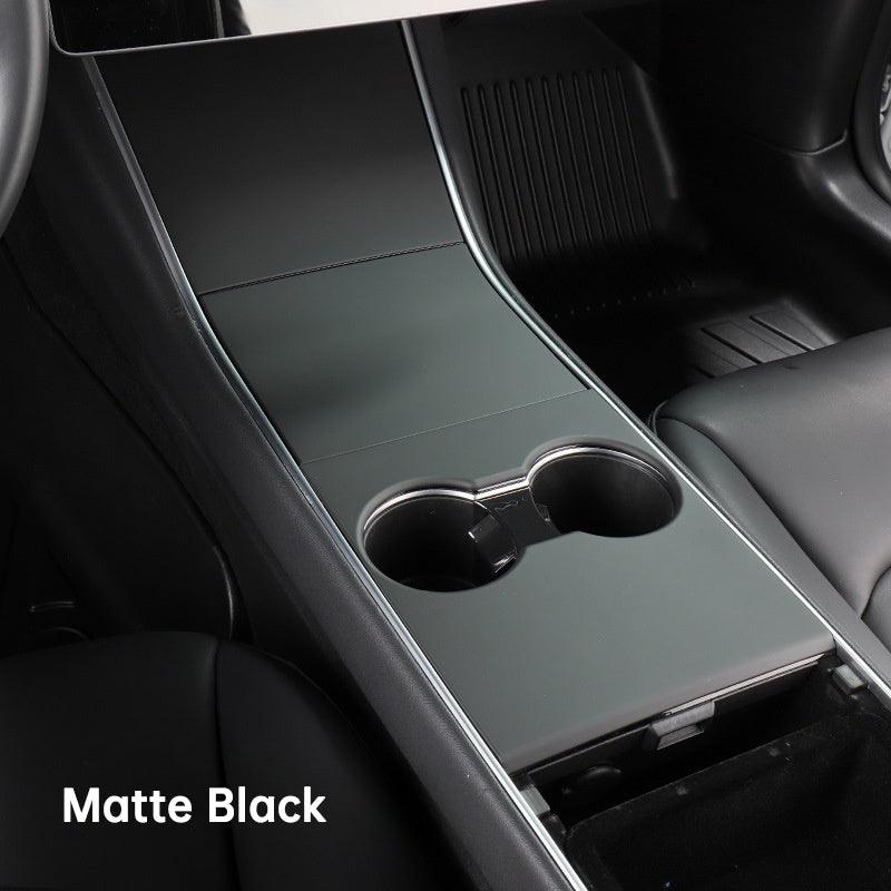 Model 3/Y Center Console Cover for Tesla, Decoration Wrap Kit (Carbon Fiber Pattern ABS) (Gen.1) (2017-2020)