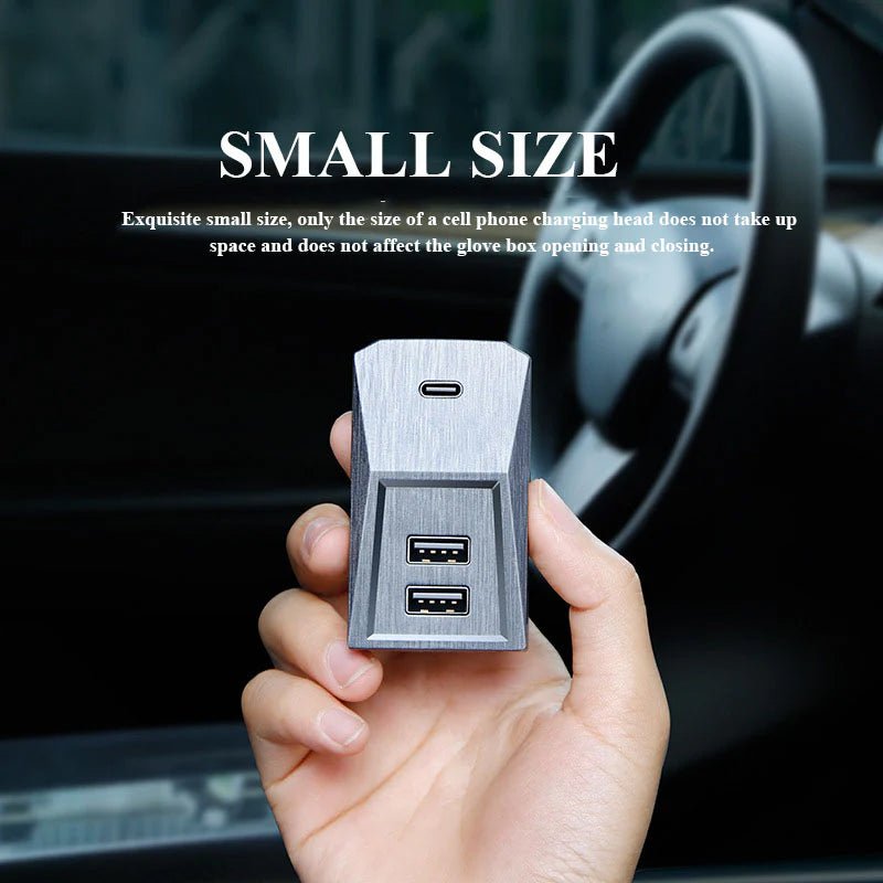Model 3/Y Cybertruck Style Glove Box 4 in 1 USB Hub Docking Station for Tesla