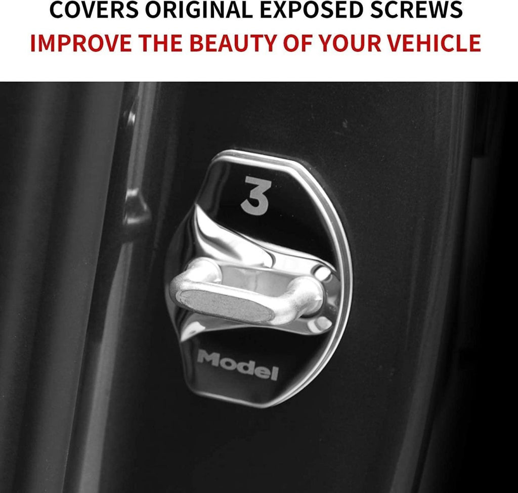 Model 3/Y Door Latch Lock Covers CF Coated (Set Of 4)