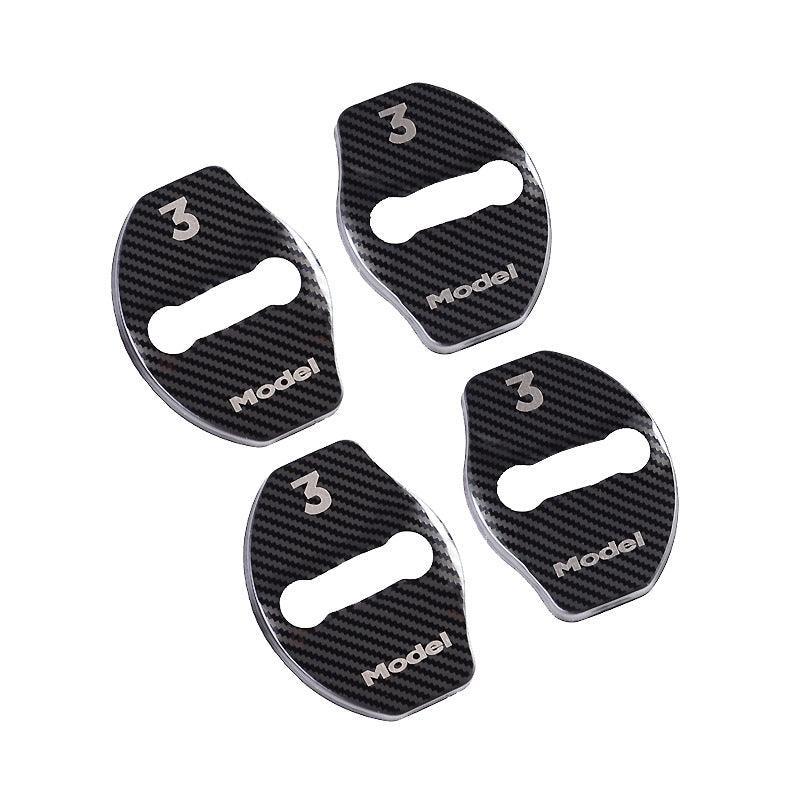 Model 3/Y Door Latch Lock Covers CF Coated (Set Of 4)