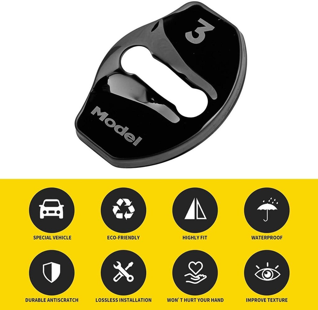 Model 3/Y Door Latch Lock Covers CF Coated (Set Of 4)