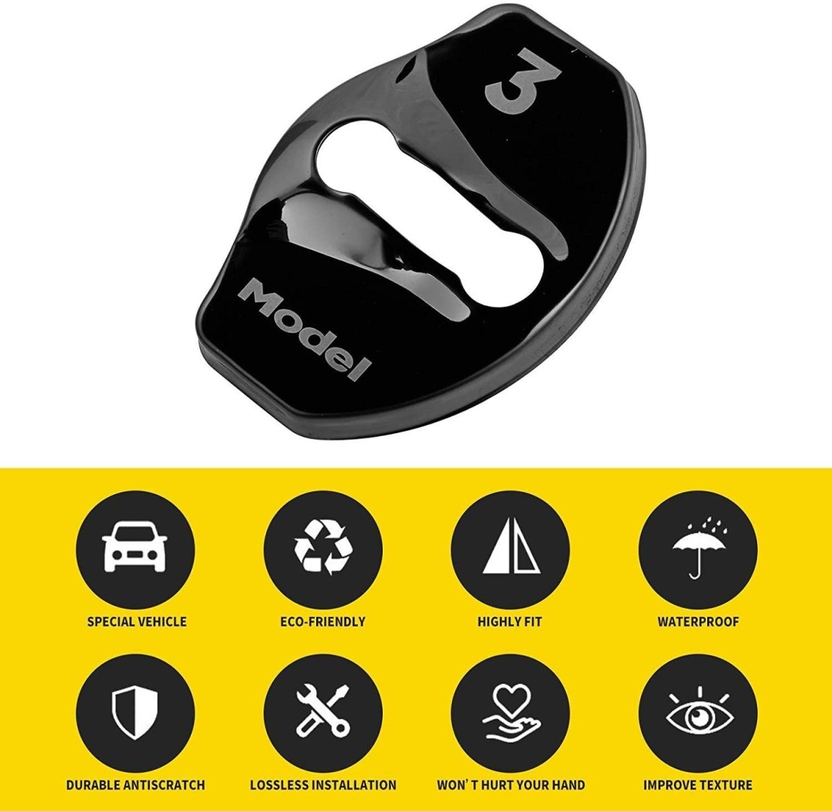 Model 3/Y Door Latch Lock Covers CF Coated (Set Of 4)