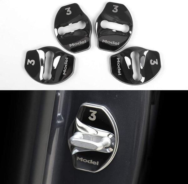 Model 3/Y Door Latch Lock Covers CF Coated (Set Of 4)