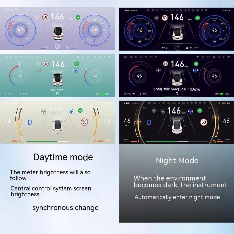 Model 3/Y H6 6.86'' Screen Instrument Cluster Mini Display for Tesla - Support OTA Upgrade