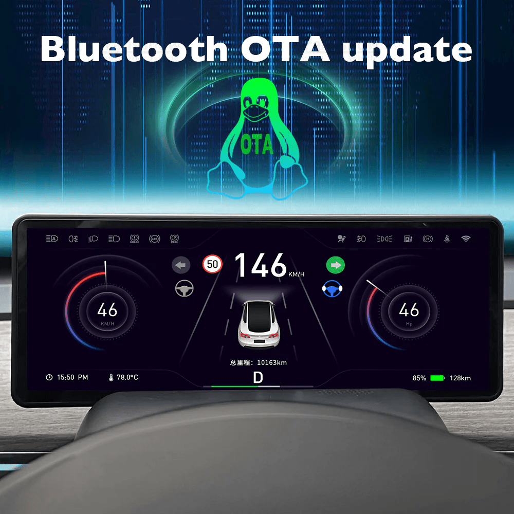 Model 3/Y H6 6.86'' Screen Instrument Cluster Mini Display for Tesla - Support OTA Upgrade
