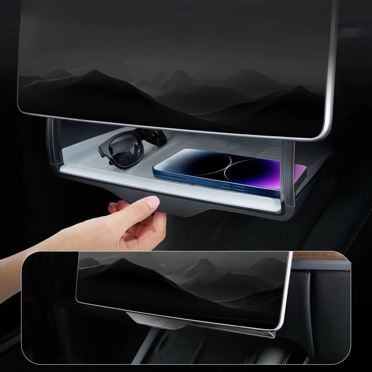 Model 3/Y Hidden Foldable Central Control Screen Lower Storage Box for Tesla