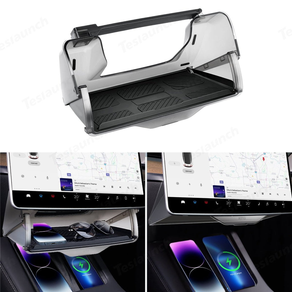 Model 3/Y Hidden Foldable Central Control Screen Lower Storage Box for Tesla