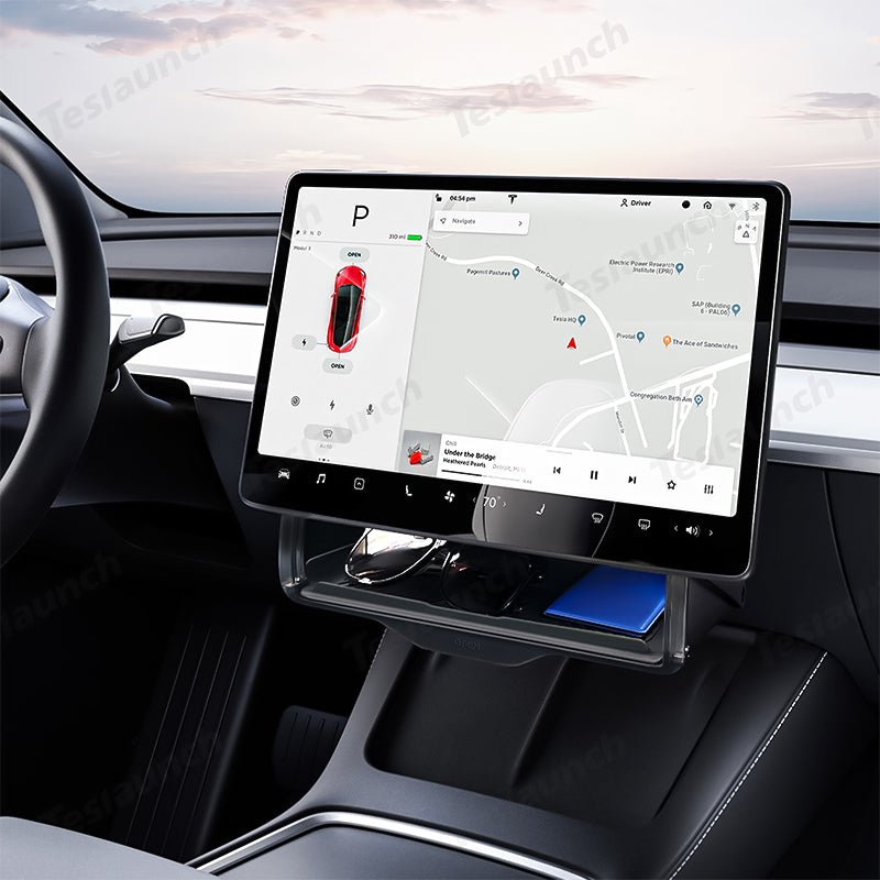 Model 3/Y Hidden Foldable Central Control Screen Lower Storage Box for Tesla