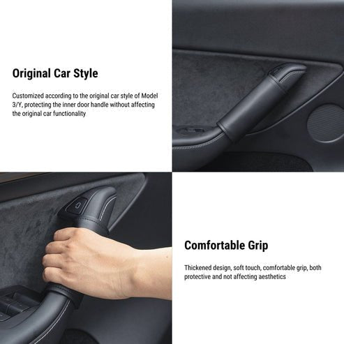 Model 3/Y Inner Door Handle Leather Protective Cover for Tesla(4PCS)