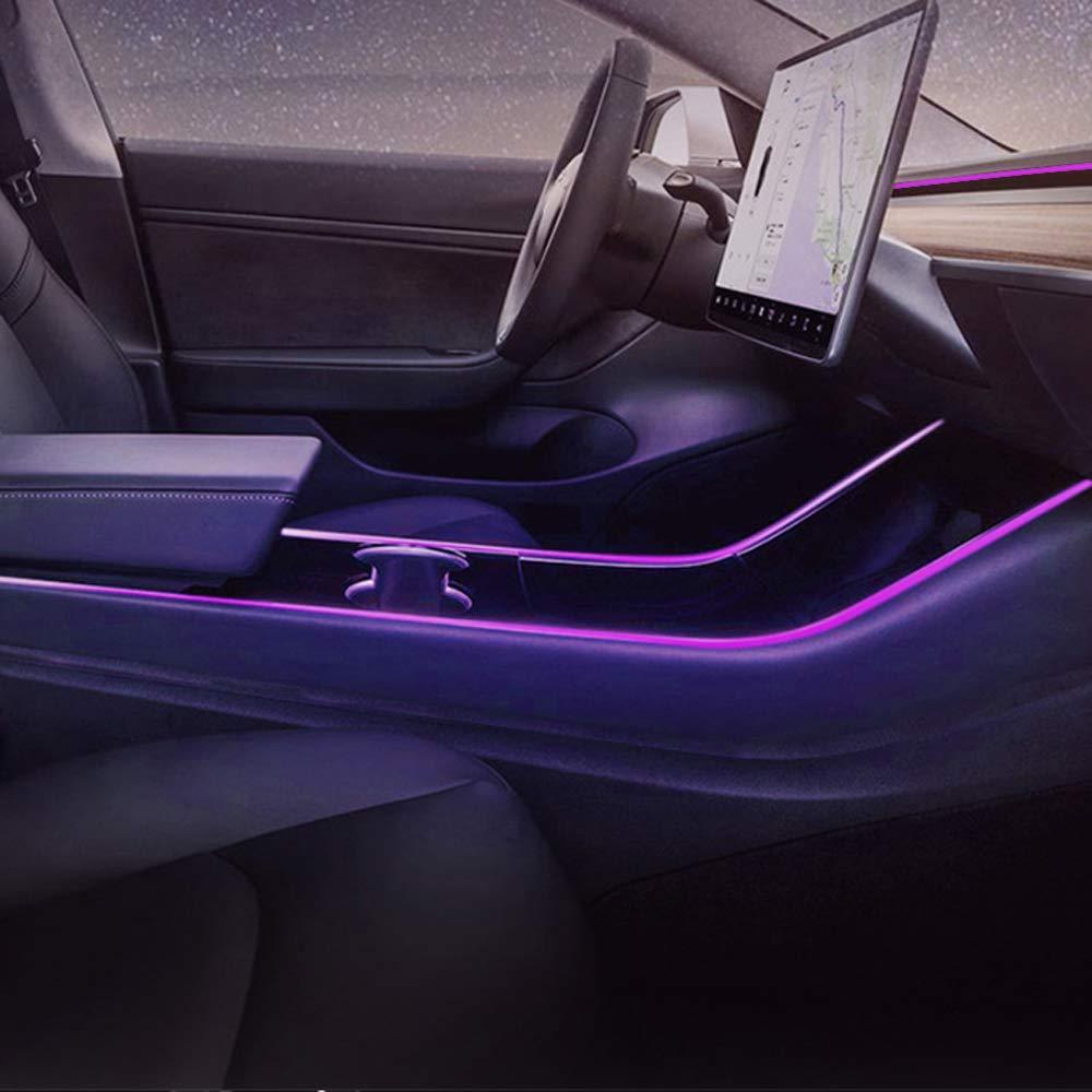 Model 3/Y Interior LED Dashboard + Center Console Light Strip + App Controller for Tesla(2017-2024)