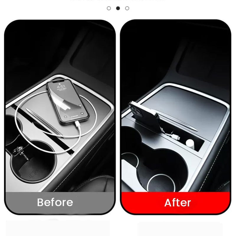 Model 3/Y Phone Storage Organizer Central Control Storage Box For Tesla(2021-2023)
