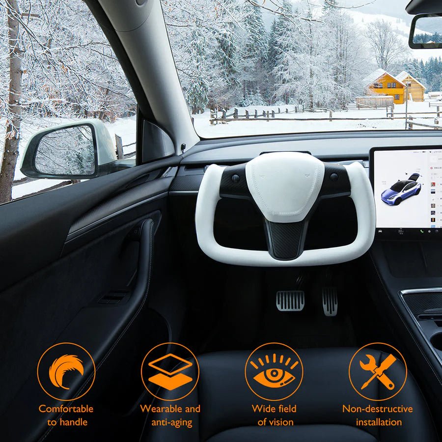 Model 3/Y Yoke Style Carbon Fiber Steering Wheel