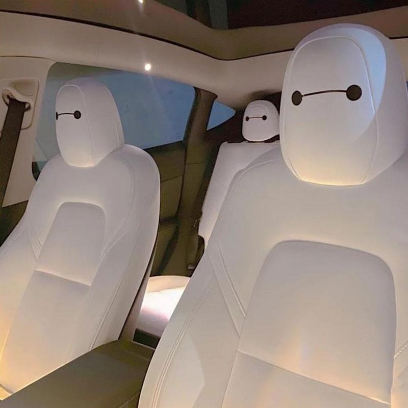 Model 3/Y/S/X/Cybertruck Baymax Headrest Stickers Decoration Sticker for Tesla(4 PCS)