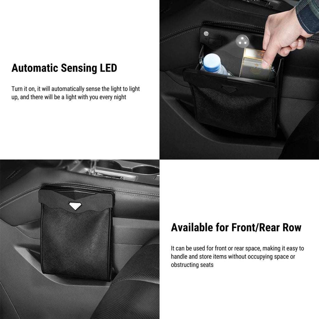 Model 3/Y/X/S LED Car Garbage Bag Seat Garbage Bag for Tesla