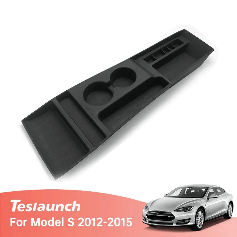 Model S Center Console Organizer Storage Box, Cup Holder Container for Tesla(2012-2015)