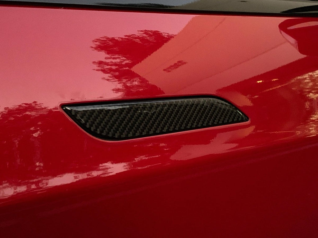 Model S Door Handle Overlay (Set Of 4) (ABS / Real Carbon Fiber) (2012-2020)