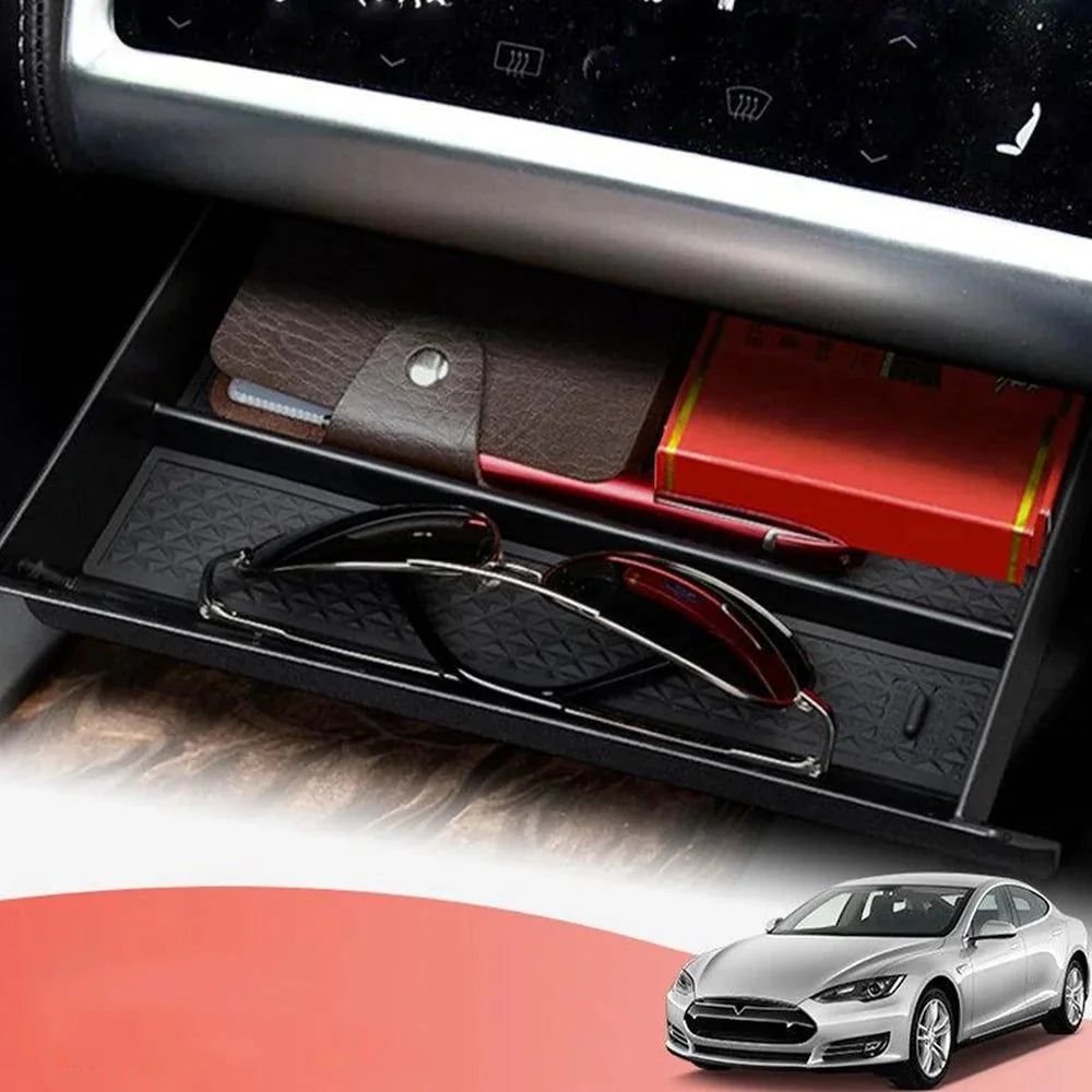 Model S X Center Console Organizer Storage Box Cubby Drawer for Tesla  (2012-2020)