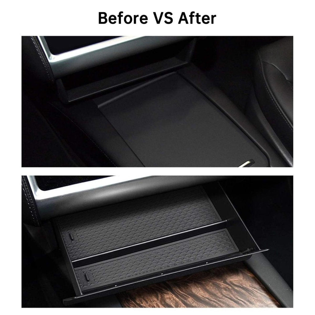 Model S X Center Console Organizer Storage Box Cubby Drawer for Tesla  (2012-2020)