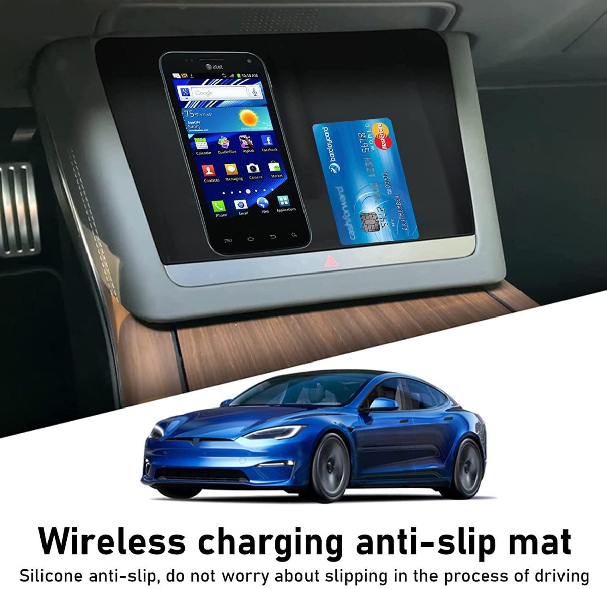Model S/X Wireless Charging Anti-slip Mat for Tesla (2021-2026)
