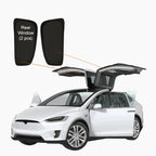 Model X(2015-2026) Privacy And Thermal Insulated Sunshades Curtains for Tesla Opaque Sun Visor for Camping and Daily Use