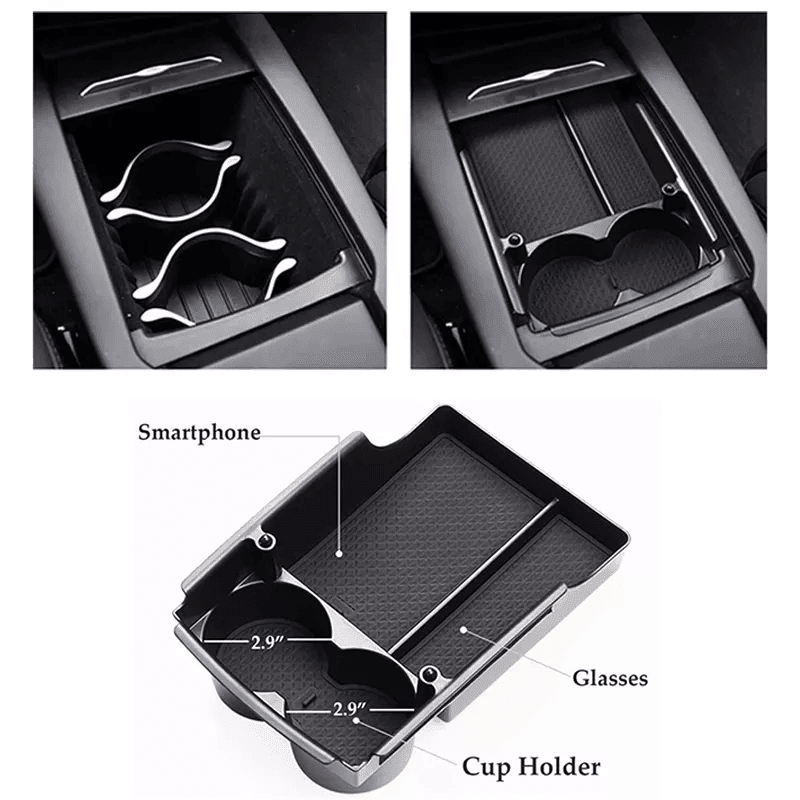Model X/S Center Console Organizer with Cup Holder for Tesla(2016-2020)