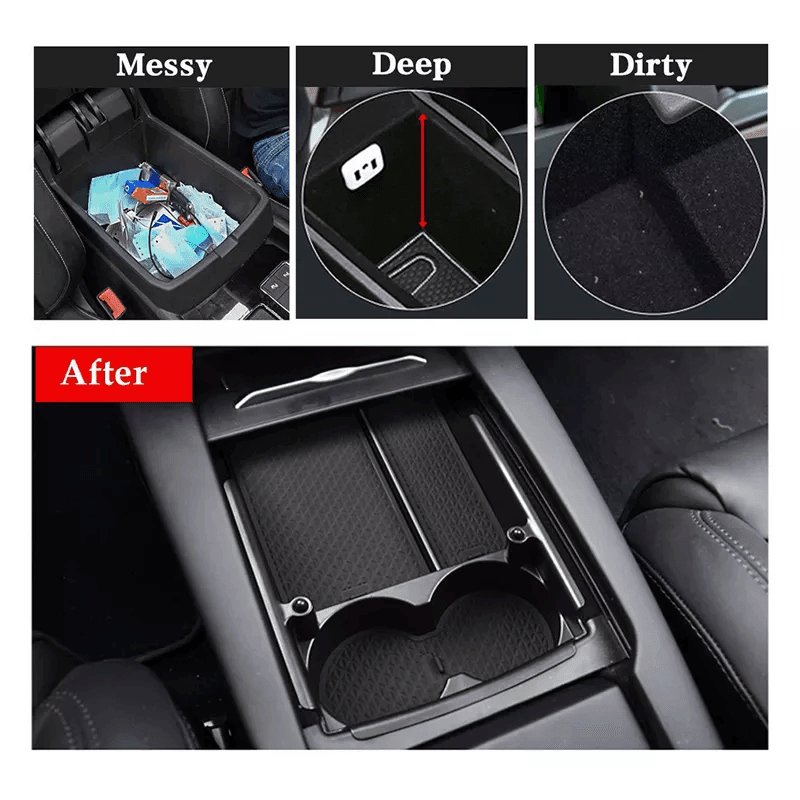 Model X/S Center Console Organizer with Cup Holder for Tesla(2016-2020)