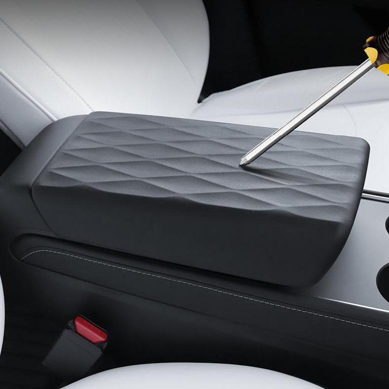 Model Y / 3 armrest box decorative cover for Tesla TPE material, scratch-resistant and wear-resistant for Tesla(2017-2023)