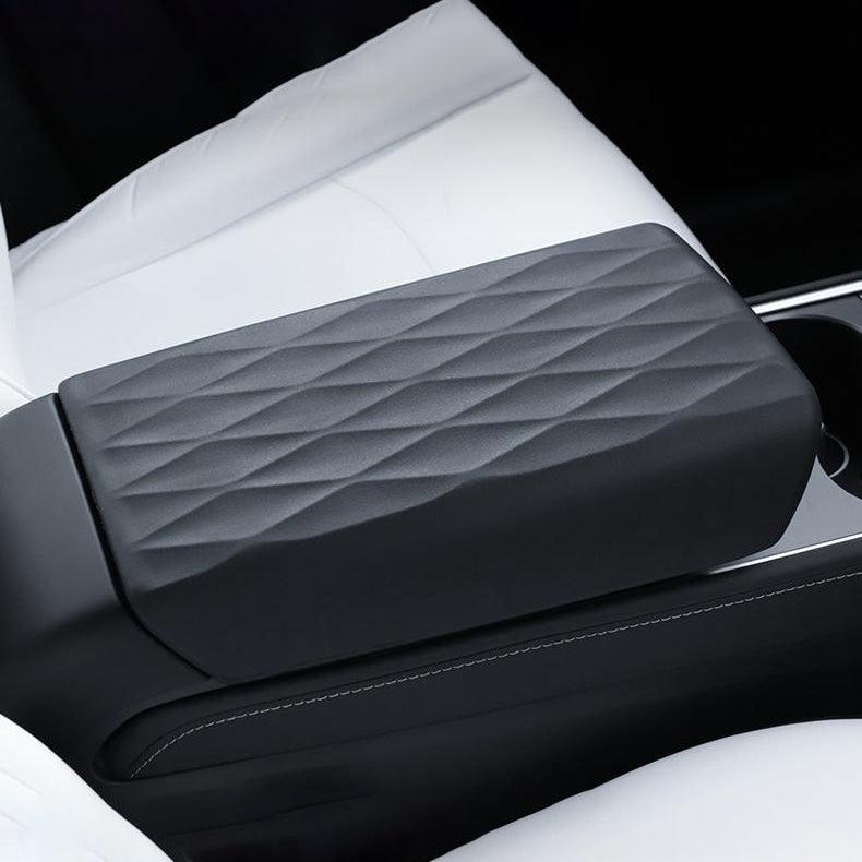 Model Y / 3 armrest box decorative cover for Tesla TPE material, scratch-resistant and wear-resistant for Tesla(2017-2023)