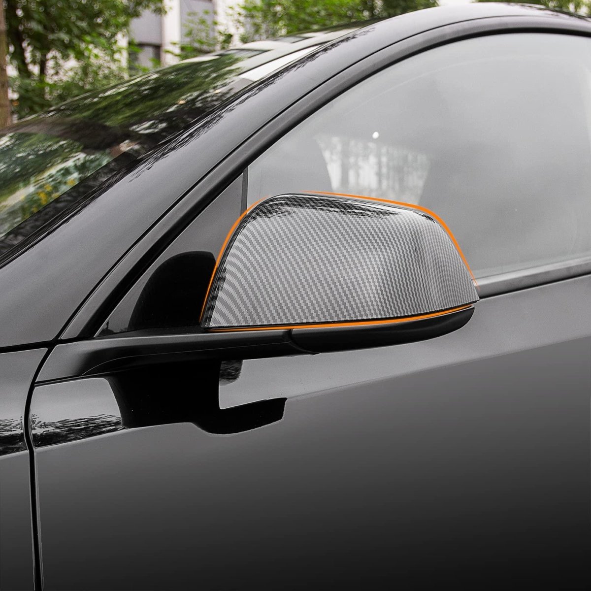 Model Y Side Door Mirror Cover (Carbon Fiber Pattern ABS) (1 pair) (2020-2024)