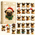 Pug Advent Calendar 2026 - 24 Pug Figurines