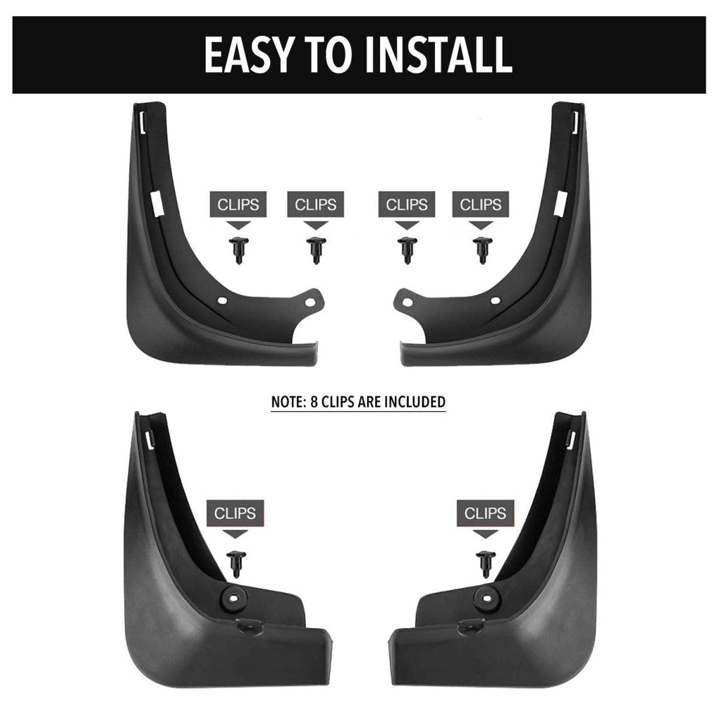 Mud Flaps Splash Guards For Tesla Model 3 Front Rear Mudguard Kit Molded Full Protection Auto Accessories (4 pcs) (2017-2023)