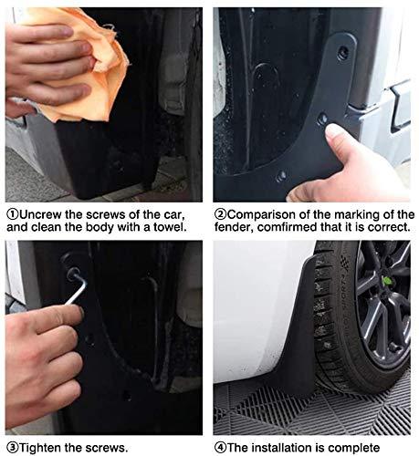 Mud Flaps Splash Guards For Tesla Model 3 Front Rear Mudguard Kit Molded Full Protection Auto Accessories (4 pcs) (2017-2023)
