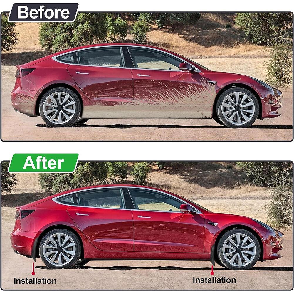 Mud Flaps Splash Guards Front Rear Mudguard Kit, No Drill Fender(4 Pcs) for Tesla 2024+ Model 3 Highland