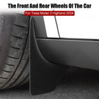 Mud Flaps Splash Guards Front Rear Mudguard Kit, No Drill Fender(4 Pcs) for Tesla 2024+ Model 3 Highland