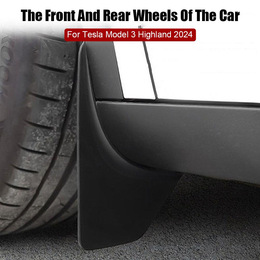 Mud Flaps Splash Guards Front Rear Mudguard Kit, No Drill Fender(4 Pcs) for Tesla 2024+ Model 3 Highland