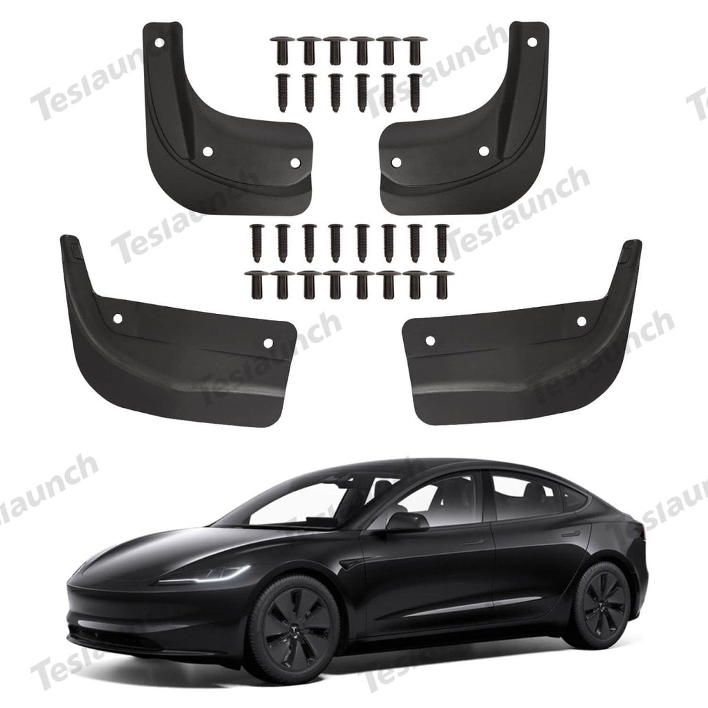 Mud Flaps Splash Guards Front Rear Mudguard Kit, No Drill Fender(4 Pcs) for Tesla 2024+ Model 3 Highland
