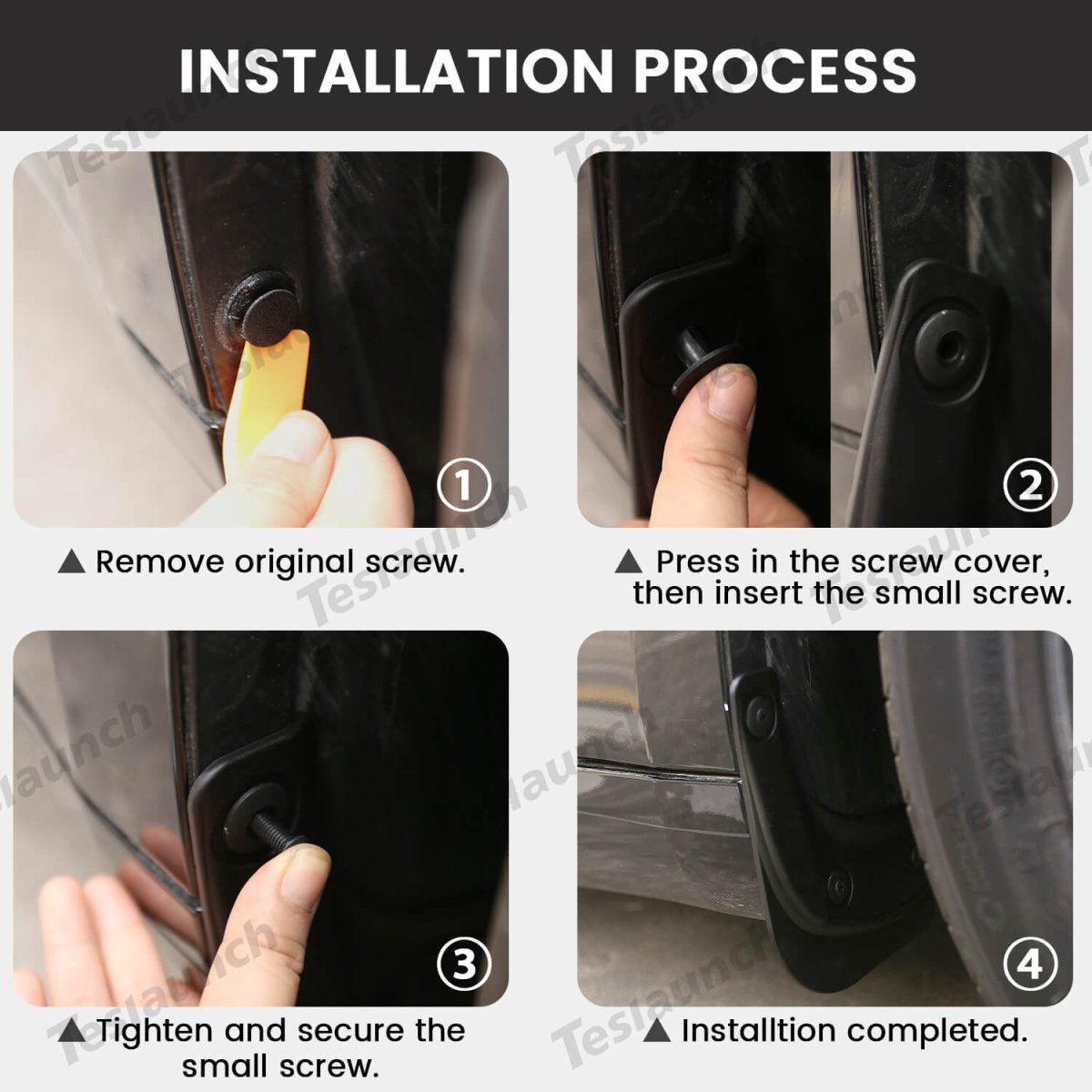 Mud Flaps Splash Guards Front Rear Mudguard Kit, No Drill Fender(4 Pcs) for Tesla 2024+ Model 3 Highland