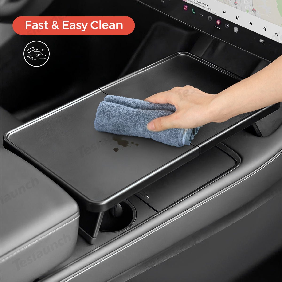 Multi-functional Foldable Desk – Center Console Mount for Tesla Model Y Juniper 2025+