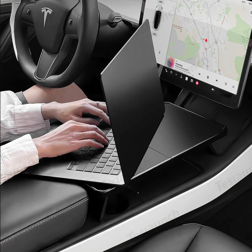 Multi-functional Foldable Desk – Center Console Mount for Tesla Model Y Juniper 2025+