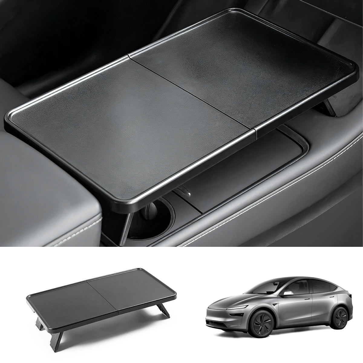 Multi-functional Foldable Desk – Center Console Mount for Tesla Model Y Juniper 2025+